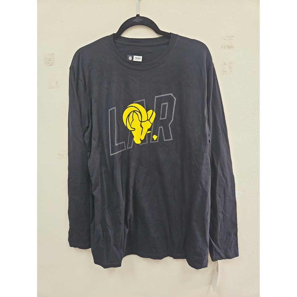 NFL Los Angeles Rams Shirt Mens Large Black Long Sleeve Football Team NWT